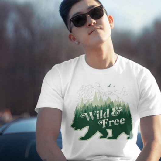 Schönes grünes Abenteuer Wild & Free T-Shirt