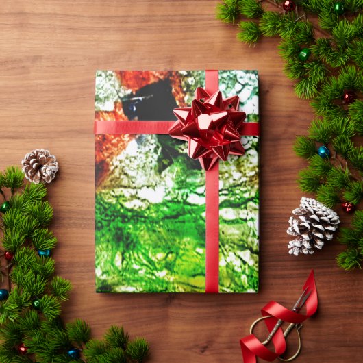 Schönes grünes abstraktes Geschenkpapier, Clement Geschenkpapier (Feiertagsgeschenk)