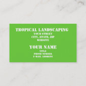 Schönes grünes Blatt-Makrolandschaftlich Visitenkarte (Rückseite)