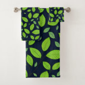 Schönes, grünes Blatt Muster Badhandtuch Set (Insitu)