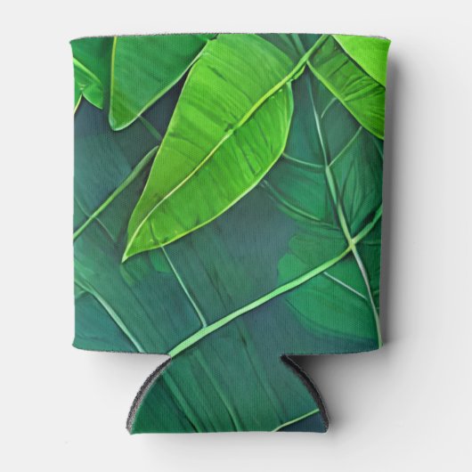 Schönes, grünes Blätter Muster Dosenkühler (Vorderseite)