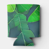 Schönes, grünes Blätter Muster Dosenkühler (Rückseite)