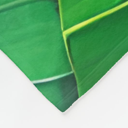 Schönes, grünes Blätter Muster Fleecedecke (Ecke)