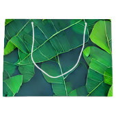 Schönes, grünes Blätter Muster Große Geschenktüte (Vorderseite)