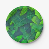 Schönes, grünes Blätter Muster Pappteller (Vorderseite)