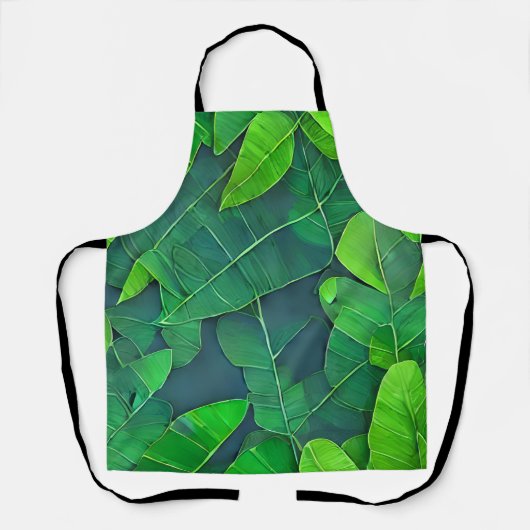 Schönes, grünes Blätter Muster Schürze (Vorderseite)
