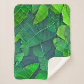 Schönes, grünes Blätter Muster Sherpadecke (Vorderseite)