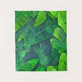 Schönes, grünes Blätter Muster Wandteppich (Vorderseite)