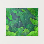 Schönes, grünes Blätter Muster Wandteppich (Vorderseite (Horizontal))