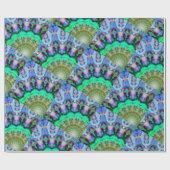 Schönes grünes BLAU MANDALA Wrapping Paper Geschenkpapier (Flach)