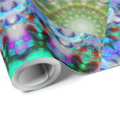 Schönes grünes BLAU MANDALA Wrapping Paper Geschenkpapier (Rolleneckpunkt)
