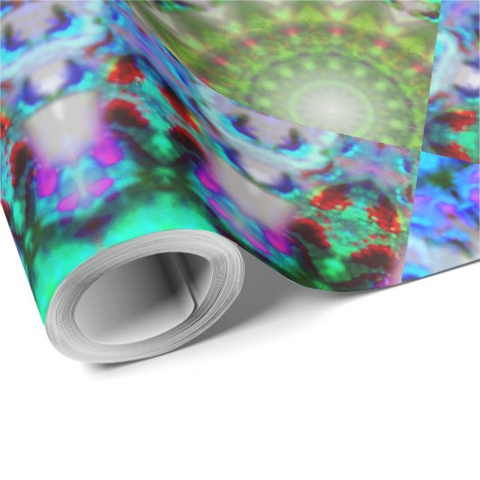 Schönes grünes BLAU MANDALA Wrapping Paper Geschenkpapier (Rolleneckpunkt)