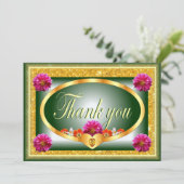 Schönes grünes Blumendesign danke Karte (Stehend Vorderseite)