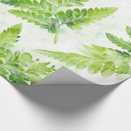 Schönes, grünes, botanisches Aquarellmuster Geschenkpapier (Ecke)