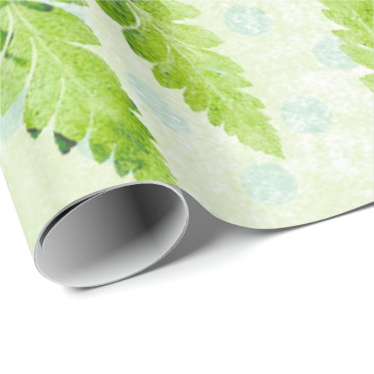 Schönes, grünes, botanisches Aquarellmuster Geschenkpapier (Rolleneckpunkt)