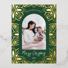 Schönes grünes Foto Folien Feiertagspostkarte