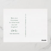 Schönes grünes Foto Folien Feiertagspostkarte (Rückseite)