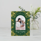 Schönes grünes Foto Folien Feiertagspostkarte (Stehend vorne)