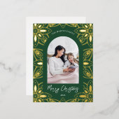 Schönes grünes Foto Folien Feiertagspostkarte (Vorderseite/Rückseite)