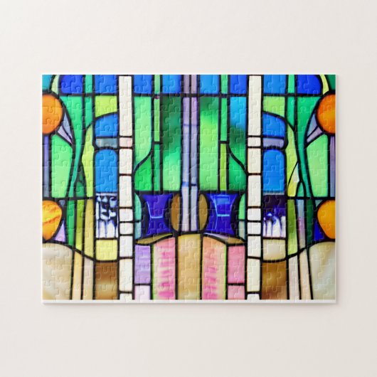 Schönes grünes Hartglas Puzzle (Horizontal)