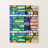 Schönes grünes Hartglas Puzzle (Vertikal)