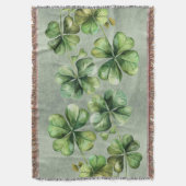 Schönes grünes Kleeblatt Decke (Vorderseite Vertikal)