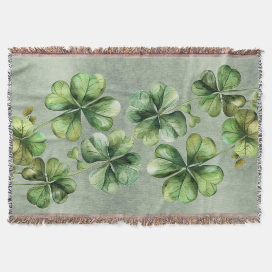 Schönes grünes Kleeblatt Decke (Vorderseite)