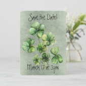 Schönes grünes Kleeblatt Einladung (Stehend Vorderseite)