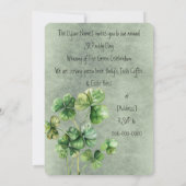 Schönes grünes Kleeblatt Einladung (Rückseite)
