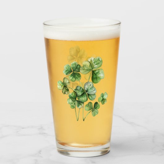 Schönes grünes Kleeblatt Glas (Vorne (Gefüllt))