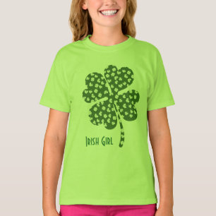 Schönes grünes Kleeblatt Irish Girl T-Shirt