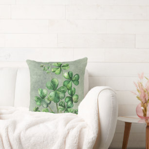 Schönes grünes Kleeblatt Kissen