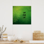 Schönes grünes Mandala mit Zitat Poster (Küche)