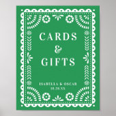 Schönes Grünes Papagei Picado Hochzeitszeichen Poster (Vorne)