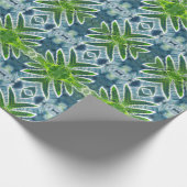 Schönes, grünes und blaues Farn-Mandala Geschenkpapier (Ecke)