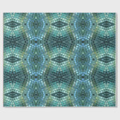 Schönes grünes und blaues Glasmosaik Geschenkpapier (Flach)