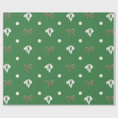 Schönes grünes Weihnachtsbow-Wrapping Paper Geschenkpapier (Flach)