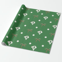 Schönes grünes Weihnachtsbow-Wrapping Paper Geschenkpapier