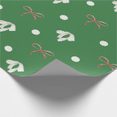 Schönes grünes Weihnachtsbow-Wrapping Paper Geschenkpapier (Ecke)