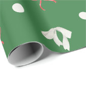 Schönes grünes Weihnachtsbow-Wrapping Paper Geschenkpapier (Rolleneckpunkt)
