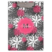 Schönes, gürtnisch angesagtes Monogramm-Blumenmust Klemmbrett (Vorderseite)