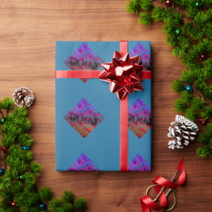 Schönes, GUTES BLAU LILA MANDALA Geschenkpapier