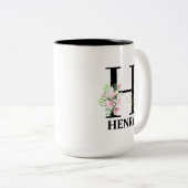 Schönes H-Monogramm Initiale Zweifarbige Tasse (VorderseiteRechts)