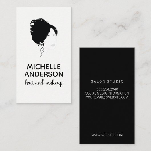 Schönes Haar und Makeup Visitenkarte (Vorne/Hinten)
