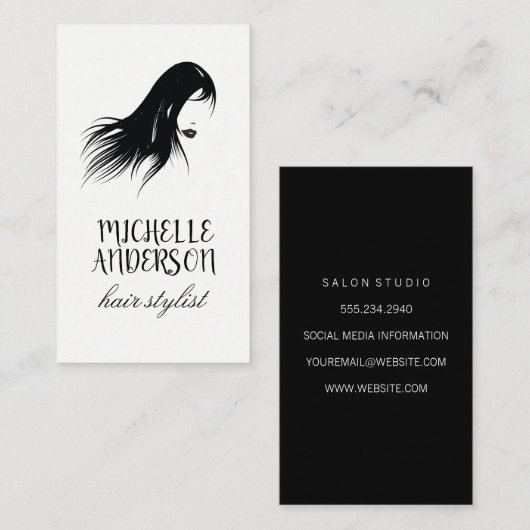 Schönes Haar Visitenkarte (Vorne/Hinten)