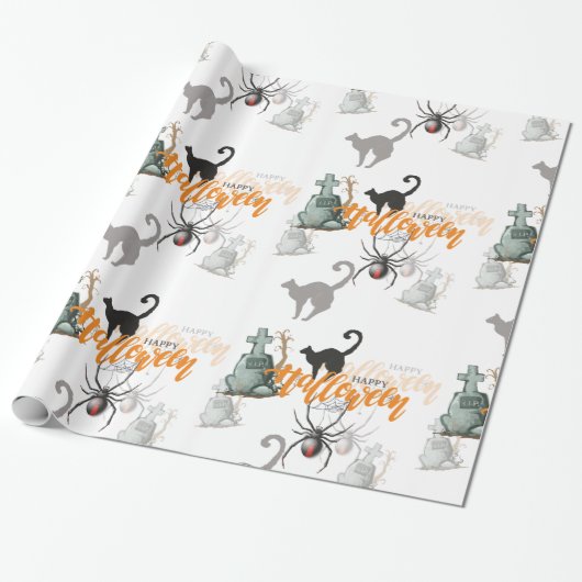 Schönes Halloween-Muster Geschenkpapier (Ungerollt)