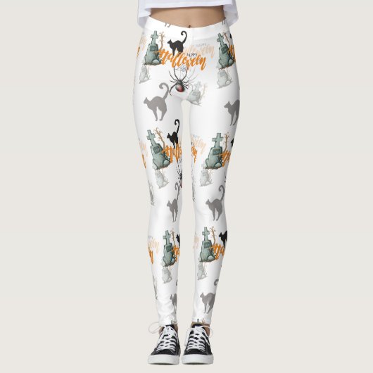 Schönes Halloween-Muster Leggings (Vorderseite)