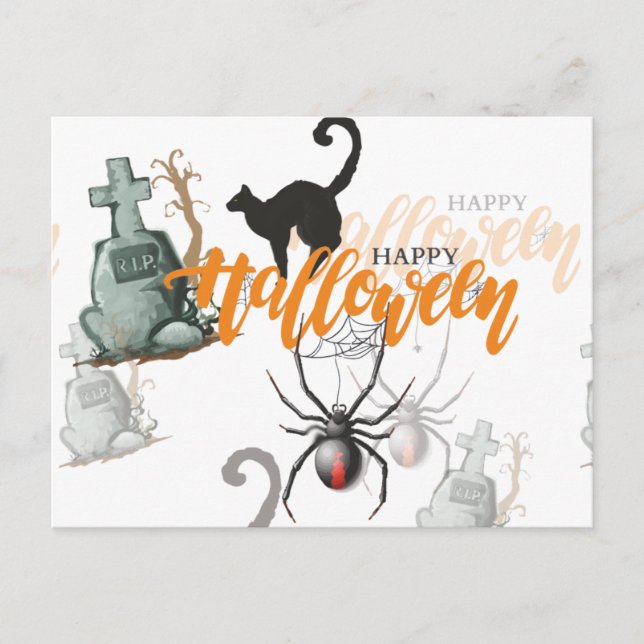 Schönes Halloween-Muster Postkarte (Vorderseite)