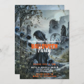 Schönes Halloween-Party für den weiblichen Friedho Einladung (Vorne/Hinten)