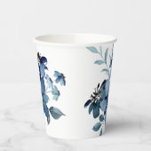 Schönes handgemaltes blaues Blumenspray Pappbecher (Links)